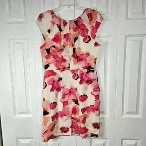 Apt 9 Pink Floral Dress Kneelength Size 10